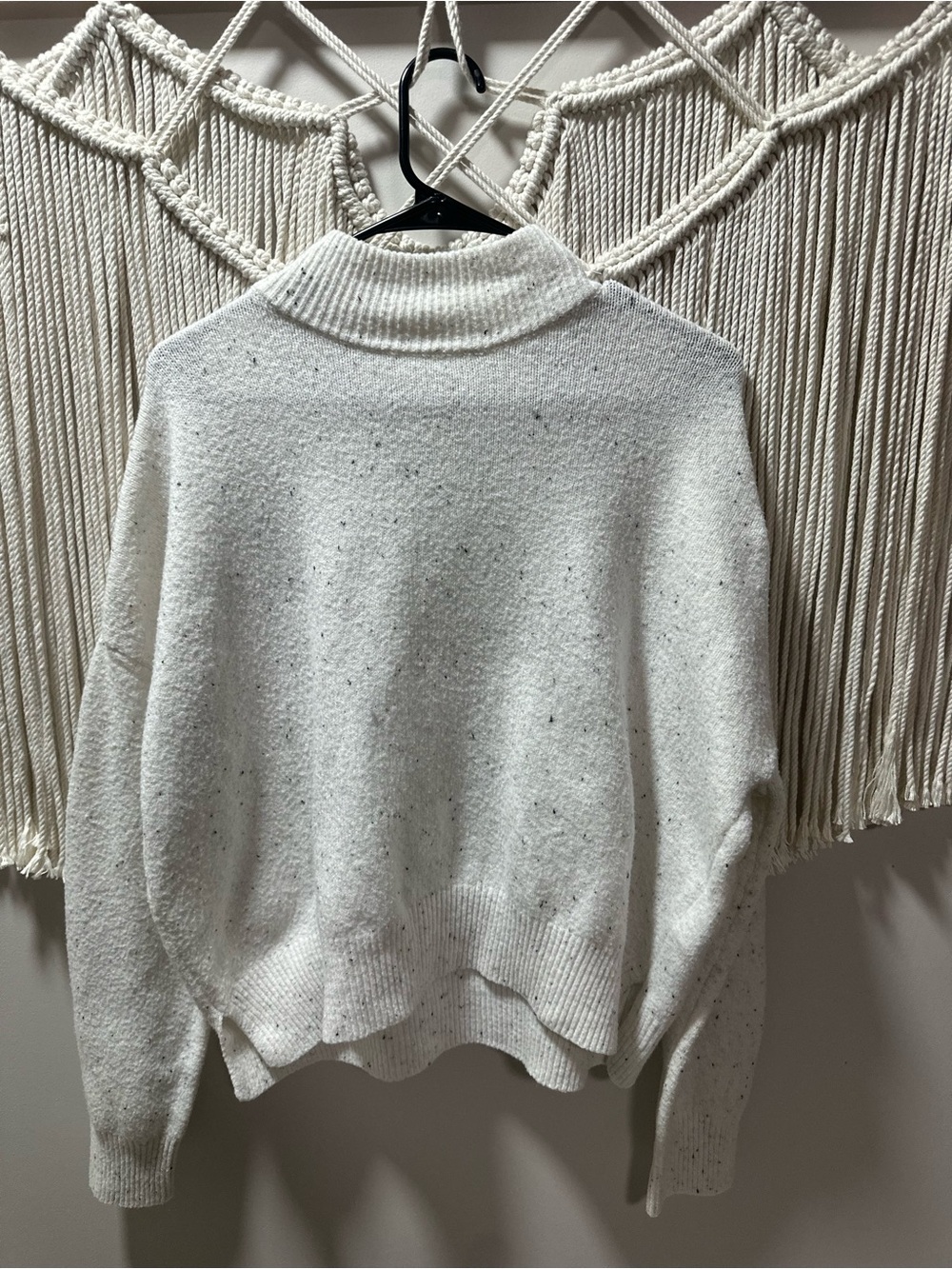 Jessica Simpson Cream Speckled Funnel Neck Sweater